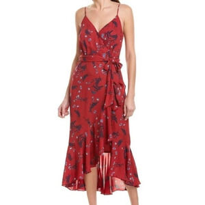 J. Crew Aztec Floral Drapey Ruffle Sleeveless V-Neck Faux Wrap Dress Size 00